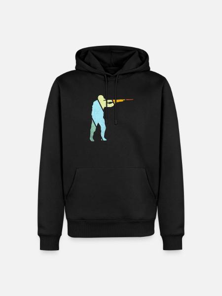 Hunter Rétro - Sweat à capuche Premium bio Homme - noir