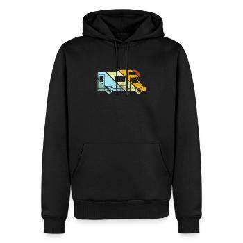 Camping-car rétro - Sweat à capuche Premium bio Homme - noir - Devant - Nico (187cm)