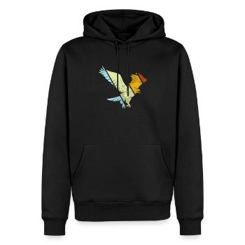 Adler Retro - Männer Premium Bio Hoodie - Schwarz - Vorne - Nico (187cm)