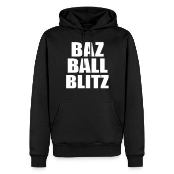 Bazball England Fans Cricket Englische Fans Bazball - Männer Premium Bio Hoodie - Schwarz - Vorne - Nico (187cm)