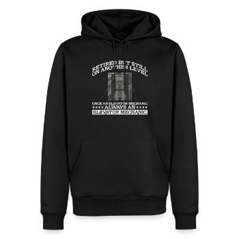 Pensionierter Aufzugsmechaniker Design Für Einen - Sweat à capuche Premium bio Homme - noir - Devant - Nico (187cm)