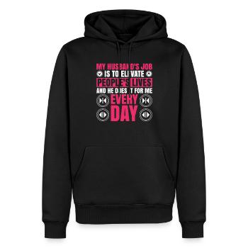 Aufzugsmechaniker-design Für Eine - Men’s Premium Organic Hoodie - black - Front - Nico (187cm)