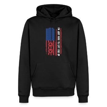 Patriotisches Aufzugsmechanik-design Für - Männer Premium Bio Hoodie - Schwarz - Vorne - Nico (187cm)