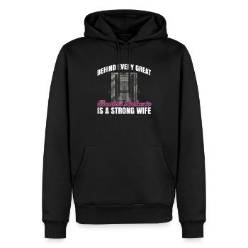 Aufzugsmechaniker-design Für Eine - Men’s Premium Organic Hoodie - black - Front - Nico (187cm)