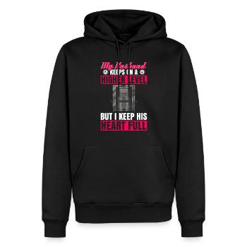 Aufzugstechniker-design Für Eine - Men’s Premium Organic Hoodie - black - Front - Nico (187cm)