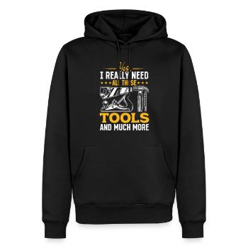 Yes, I Really Need All These Tools And Much More - - Männer Premium Bio Hoodie - Schwarz - Vorne - Nico (187cm)