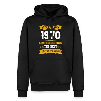 Juli 1970 Geburtstagsgeschenk - Männer Premium Bio Hoodie - Schwarz - Vorne - Nico (187cm)