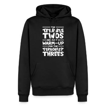 Les horribles deuces ne sont que l’échauffement - Sweat à capuche Premium bio Homme - noir - Devant - Nico (187cm)