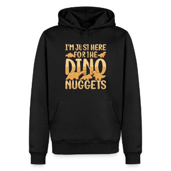 Ich mag mein Huhn in Dinosaurierform - Männer Premium Bio Hoodie - Schwarz - Vorne - Nico (187cm)