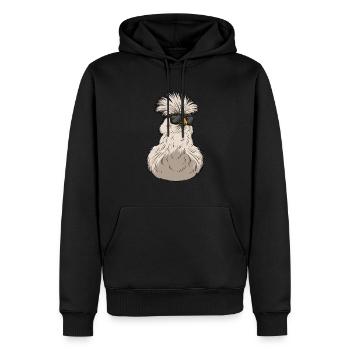 Silkie Smooth Chinese Silk Poulet - Sweat à capuche Premium bio Homme - noir - Devant - Nico (187cm)