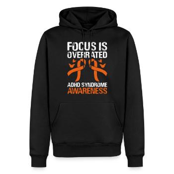 Fokus Ist Überbewertet Adhs-syndrom Bewusstsein - Männer Premium Bio Hoodie - Schwarz - Vorne - Nico (187cm)