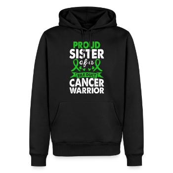 Sœur du guerrier du cancer des canaux biliaires - Sweat à capuche Premium bio Homme - noir - Devant - Nico (187cm)