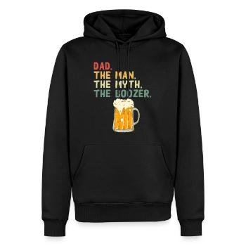 Drôle de père disant - Papa aimant l’alcool - Sweat à capuche Premium bio Homme - noir - Devant - Nico (187cm)