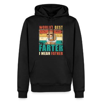 Le meilleur pet drôle du Père au monde Dicton de la fête des pères - Sweat à capuche Premium bio Homme - noir - Devant - Nico (187cm)