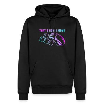 Ordinateur drôle PC disant C’est comme ça que je me déplace - Sweat à capuche Premium bio Homme - noir - Devant - Nico (187cm)