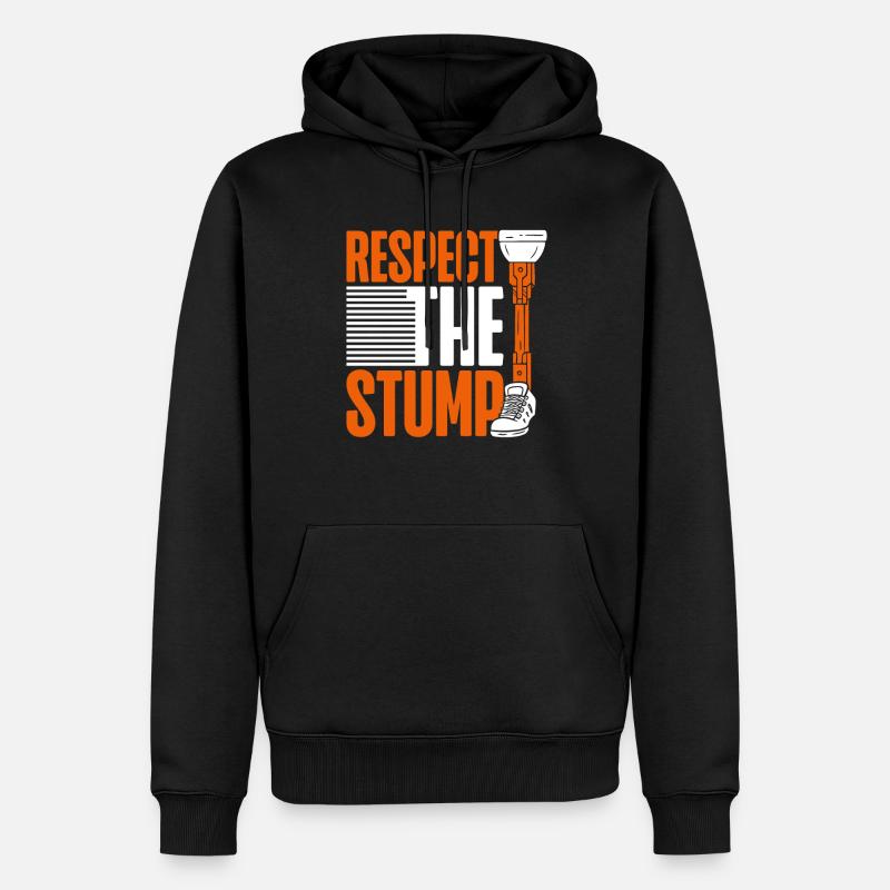 Beinprothese Respect The Stump - Männer Premium Bio Hoodie - Schwarz