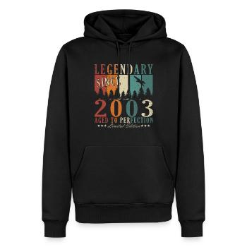 20th Birthday Man Vintage 2003 Legend - Sweat à capuche Premium bio Homme - noir - Devant - Nico (187cm)