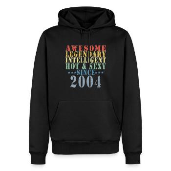 19. Geburtstag Mann Juni Jahrgang 2004 Awesome - Männer Premium Bio Hoodie - Schwarz - Vorne - Nico (187cm)