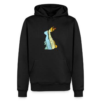 Lapin Rétro - Sweat à capuche Premium bio Homme - noir - Devant - Nico (187cm)
