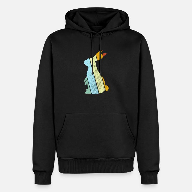 Lapin Rétro - Sweat à capuche Premium bio Homme - noir
