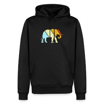 Elefant Retro - Männer Premium Bio Hoodie - Schwarz - Vorne - Nico (187cm)