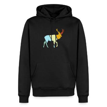 Hirsch Rétro - Sweat à capuche Premium bio Homme - noir - Devant - Nico (187cm)
