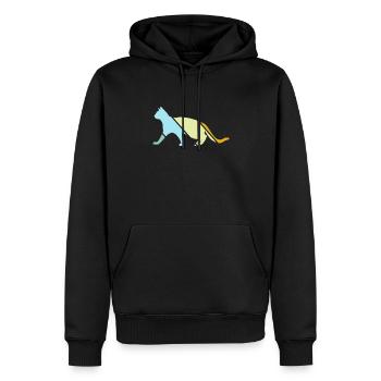 Katze Retro - Männer Premium Bio Hoodie - Schwarz - Vorne - Nico (187cm)