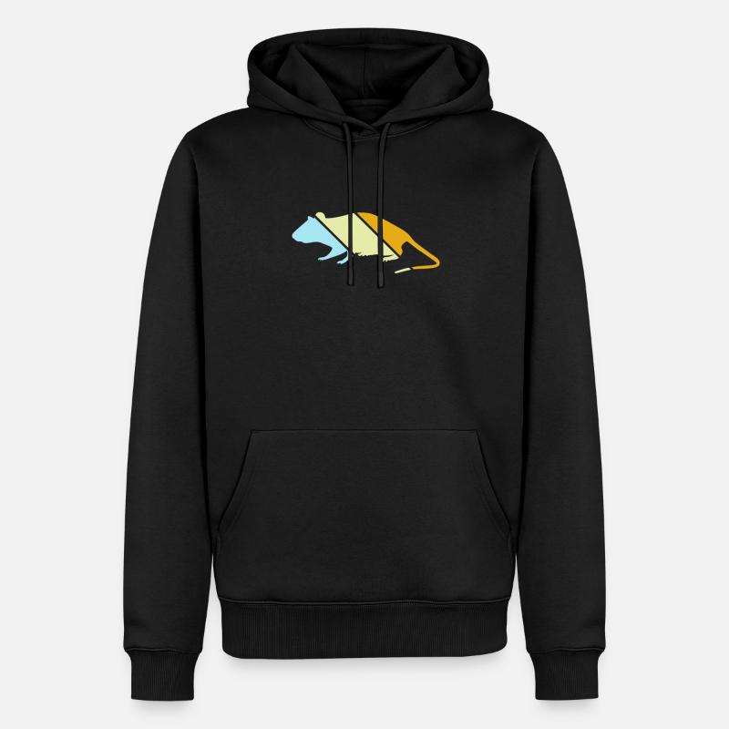 Maus Retro - Männer Premium Bio Hoodie - Schwarz
