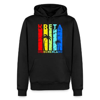 Kreta Griechenland Insel Urlaub Idee - Männer Premium Bio Hoodie - Schwarz - Vorne - Nico (187cm)