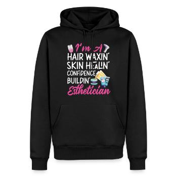 Cute Licensed Esthetician Skincare - Männer Premium Bio Hoodie - Schwarz - Vorne - Nico (187cm)