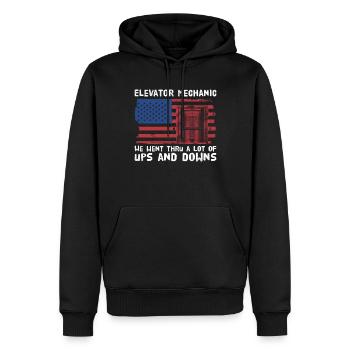 Aufzugsmechaniker-design Für Einen - Sweat à capuche Premium bio Homme - noir - Devant - Nico (187cm)