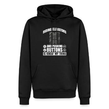 Aufzugstechniker-design Für - Sweat à capuche Premium bio Homme - noir - Devant - Nico (187cm)