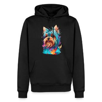 Der Yorkshire Terrier Polygon Hund Kunst Hunde - Männer Premium Bio Hoodie - Schwarz - Vorne - Nico (187cm)