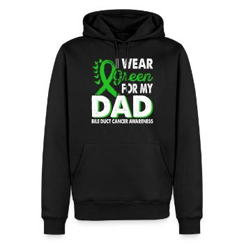 Portez du vert pour le cancer des canaux biliaires de papa - Sweat à capuche Premium bio Homme - noir - Devant - Nico (187cm)