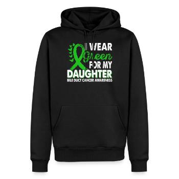 Wear green for Awareness Month for - Men’s Premium Organic Hoodie - black - Front - Nico (187cm)