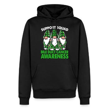Support Squad Bile Duct Cancer Awareness Month - Men’s Premium Organic Hoodie - black - Front - Nico (187cm)