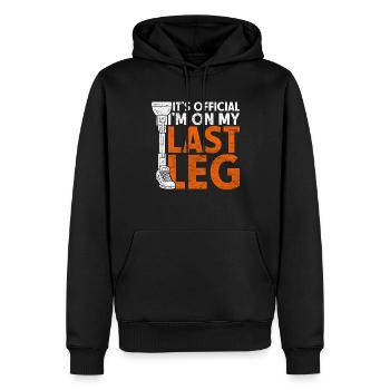 Prosthetic leg It's Official I'm On My Last Leg - Men’s Premium Organic Hoodie - black - Front - Nico (187cm)
