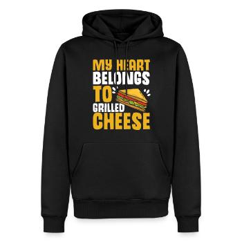 Love Grilled Cheese Men Women - Männer Premium Bio Hoodie - Schwarz - Vorne - Nico (187cm)