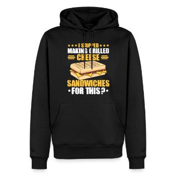 Love Grilled Cheese Men Women - Männer Premium Bio Hoodie - Schwarz - Vorne - Nico (187cm)