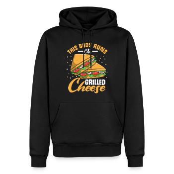 Amour Fromage Grillé Hommes Femmes - Sweat à capuche Premium bio Homme - noir - Devant - Nico (187cm)