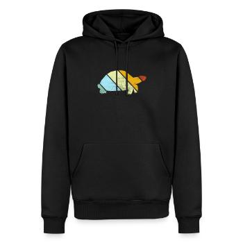Tortue Rétro - Sweat à capuche Premium bio Homme - noir - Devant - Nico (187cm)