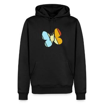 Schmetterling Retro - Männer Premium Bio Hoodie - Schwarz - Vorne - Nico (187cm)
