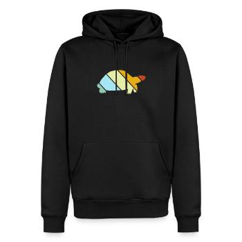 Tortue Rétro - Sweat à capuche Premium bio Homme - noir - Devant - Nico (187cm)