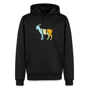 Ziege Retro - Männer Premium Bio Hoodie - Schwarz - Vorne - Nico (187cm)