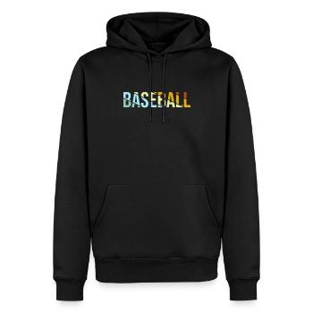 Baseball Retro - Männer Premium Bio Hoodie - Schwarz - Vorne - Nico (187cm)