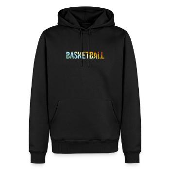 Basketball Retro - Männer Premium Bio Hoodie - Schwarz - Vorne - Nico (187cm)