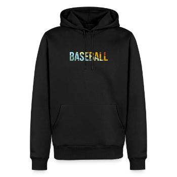 Baseball Retro - Männer Premium Bio Hoodie - Schwarz - Vorne - Nico (187cm)
