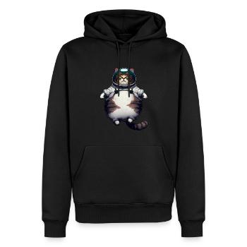 Fette Astronaut Katze - Männer Premium Bio Hoodie - Schwarz - Vorne - Nico (187cm)