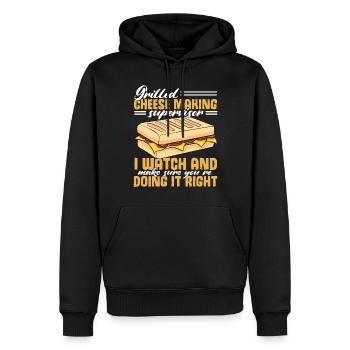 Love Grilled Cheese Men Women - Männer Premium Bio Hoodie - Schwarz - Vorne - Nico (187cm)