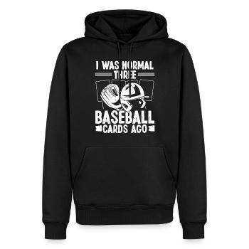 Funny Baseball Card Design - Men’s Premium Organic Hoodie - black - Front - Nico (187cm)
